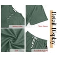 thumbnail image 5 of Fantaslook Pajamas Sets for Women Short Sleeve Henley Shirt and Pants With Drawstring Casual Lounge Wear Sets Summer Outfits, 5 of 8