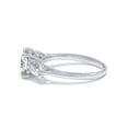 thumbnail image 3 of 2 2/5 CT 7MM Cushion Shape & 6X4MM Pear Cut Lab Created Moissanite Diamond 3-Stone Engagement Wedding Ring For Women In 14K White Gold Over Sterling Silver (VVS1 Clarity, 2.40 Cttw)-6.5, 3 of 7