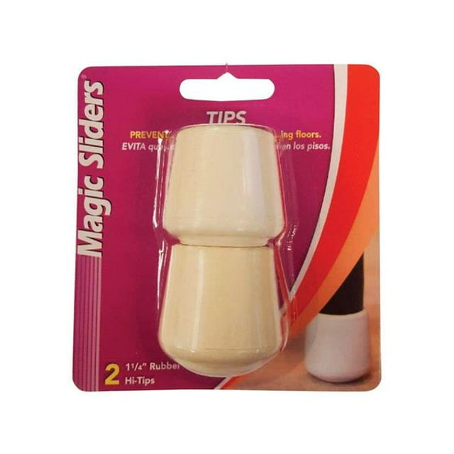 Magic Sliders 5953856 Embout de Jambe Rond en Caoutchouc, Blanc - 1,25 Po - Lot de 2