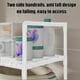 thumbnail image 4 of Estante de Baño de 3 Niveles con Cesto de Ropa, Organizador de Acero Inoxidable Blanco, 130x42x32cm, Estructura de Hierro Impermeable, Estantería Móvil para Artículos de Tocador, 4 of 7