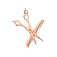 thumbnail image 2 of Hair Stylist Charm Pendant Necklace in Solid Gold (20 Inches), 2 of 2