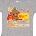 thumbnail image 4 of Inktastic Happy Thanksgiving with Cute Turkey and Leaves Boys or Girls Baby Bodysuit, 4 of 5