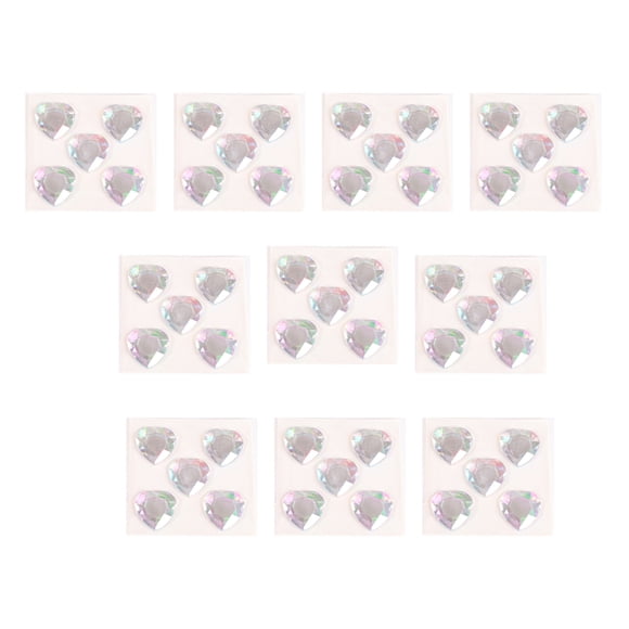 Wosthever Pegatinas de diamantes de imitación de corazón, gemas de cristal acrílico, adornos ornamentales, de mano para álbum de Artesanía BlancoAB