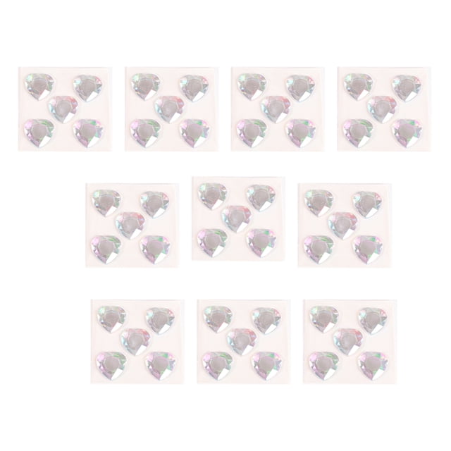 Wosthever Pegatinas de diamantes de imitación de corazón, gemas de cristal acrílico, adornos ornamentales, de mano para álbum de Artesanía BlancoAB