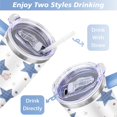 thumbnail image 5 of 40 oz Tumbler Starfish with Handle Vacuum Insulated Travel Cup SpillProof Cup Car Cup Holder Friendly for Gym Travel Office, 5 of 7