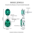 thumbnail image 6 of Rosec Jewels Lab Created Emerald Teardrop Earrings for Women with Moissanite - AAAA Grade, 925 Sterling Silver, 6 of 7