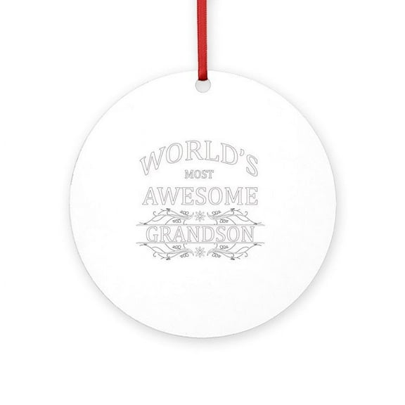 CafePress - Grandson - Round Wood Ornament 4"