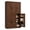 Reddish brown, variant on Modern Freestanding Kitchen Pantry Cabinet – 70" Tall Hutch with Doors, Shelves & Large Drawer – Space-Saving Buffet Organizer for Dining Room, Living Room, or Kitchenette, Black Bas-Relief