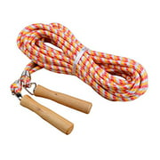 KUKOME Wooden Handle Skipping Rope/Jumping Ropes - Great for Gym, School, Group Jumping 10m (Red)