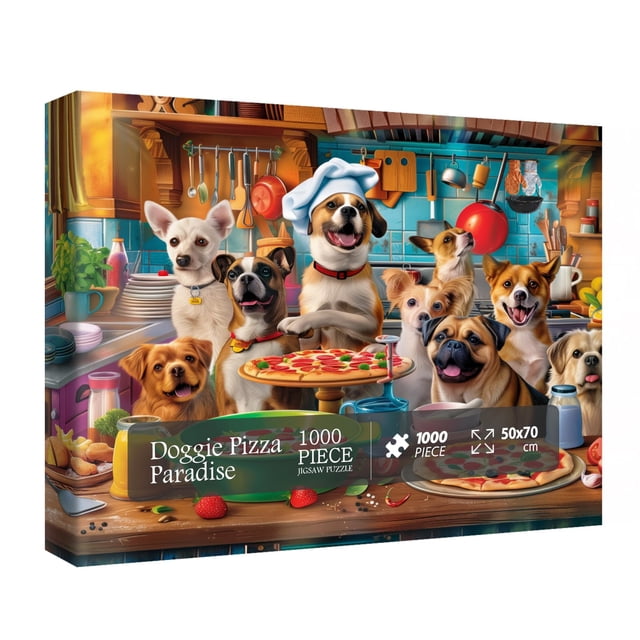 Rompecabezas BBOLDIN Dog Puppy Pizza 1000 piezas para adultos