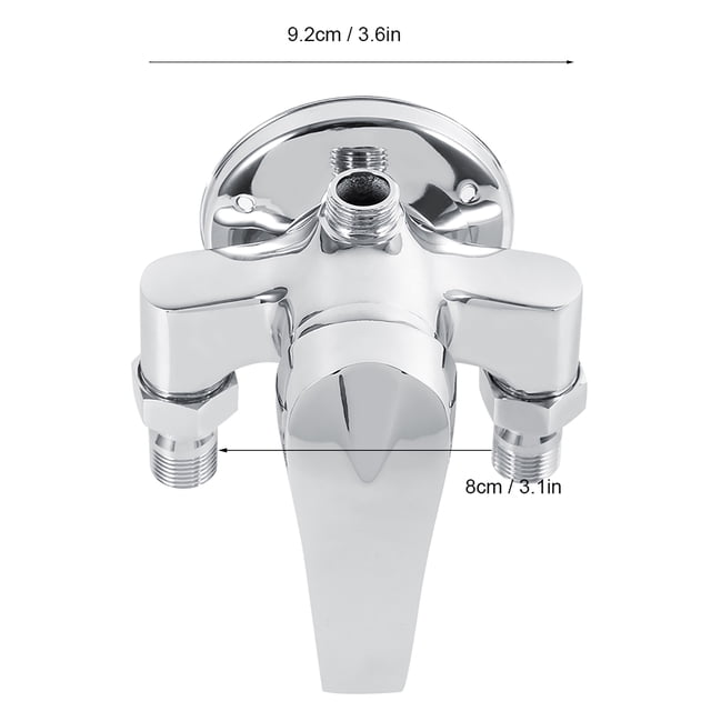 Shower Head Valve Hot Cold Mixing Valve Ergonomically Designed Handle G1/2" Male Thread Shower Arm Adapter, Shower Head Shut Off Valve For Toilet Restaurant