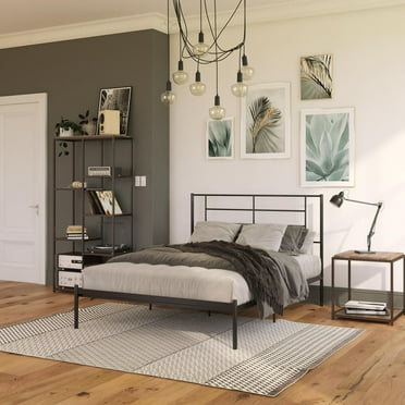 RealRooms Praxis Metal Bed, Full, Black