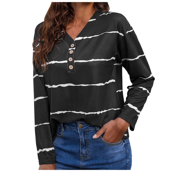 Boho Tops for Women Cotton Tunic Blouses for Women Dressy Casual 3/4 Length Sleeve Womens Tops V Neck T Shirts with Smocked