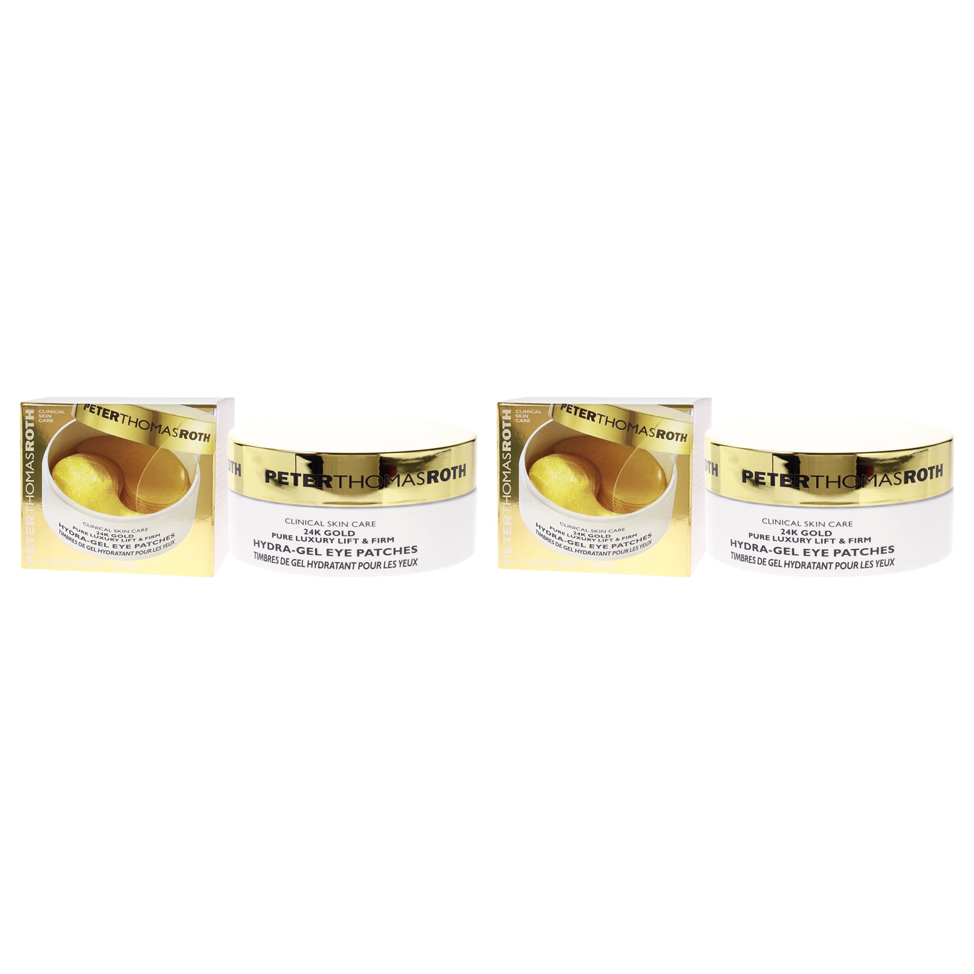 Peter Thomas Roth 24K Gold Pure Luxury Lift & Firm Hydra-Gel Eye Patches - Pack of 2 - 60 Pc Patches + Spatula Eye Patches