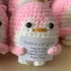 thumbnail image 4 of Penguin Crochet Doll with Positive Card - Cute Crochet Doll Gray, 4 of 5