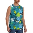 thumbnail image 2 of Uemuo Shark And Leaves Pattern Men's Sleeveless T-Shirt,Muscle Athletic Tank Top, Moisture-wicking Quick-dry Breathable Classic Tee Top for Gym Run Outdoor Sports-Medium, 2 of 8