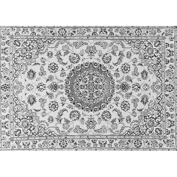 Ahgly Company Indoor Rectangle Medallion Gray Traditional Area Rugs, 2' x 5'