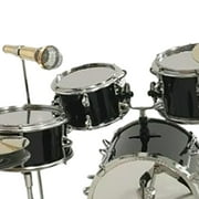 8 Pieces Mini Drum Set Photography Props Miniature Drum Instrument Model for Music Room , Black