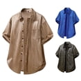 thumbnail image 4 of Xcmzpl Men's Metallic Button Down Shirt Short Sleeve Collar Glitter Top with Pocket 70s Vintage Cocktail Nightclub Rock Clothes, 4 of 5