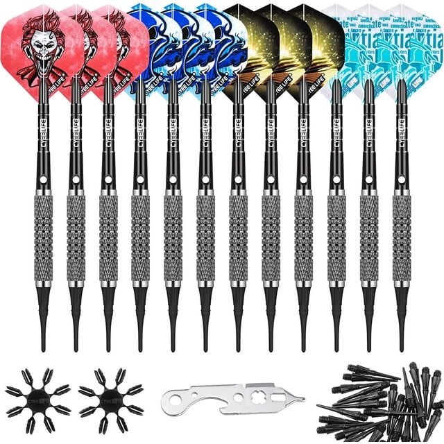 Dart Accessories Kit Including Aluminum Dart shafts,Dart Flights, Flight Savers, Sharpener,
