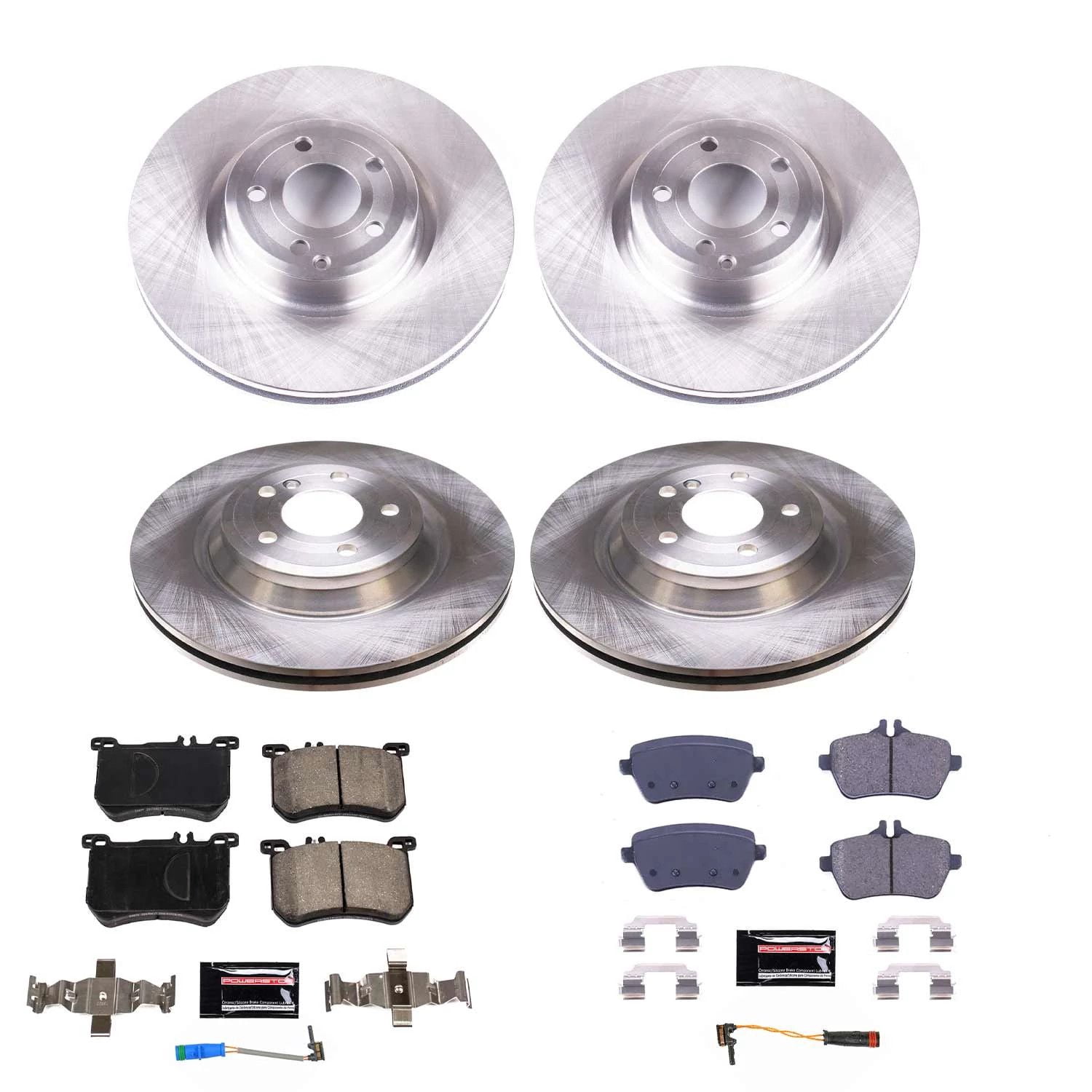 PowerStop Front and Rear Stock Replacement Brake Pad and Rotor Kit Fits: MERCEDES-BENZ Select Models KOE8735
