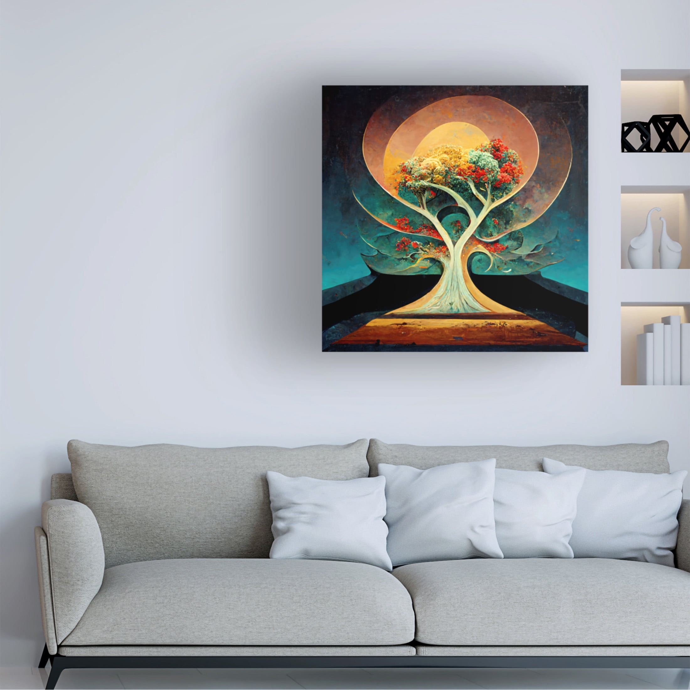 Canvas Wall Art - Ray Heere 'Tree Of Life 1' Wall Art for Living Room, Bedroom, or Office Décor by Trademark Fine Art - 35 x 35 Inches