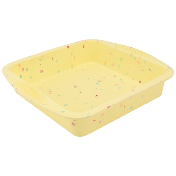 OULII 1Pc Yellow Silicone Baking Mold Non Stick Bread Toast Cake Mold for Baking