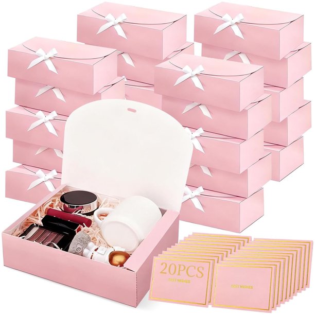 Cajas Elegantes de Regalo con Tarjetas de Felicitación, Cajas de Carton Regalo con Cinta, para Recuerditos Boda Quinceañera Regalos Corporativos Cumpleaños Navidad