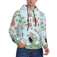thumbnail image 2 of Naloa Chinoiserie Floral Palm Tree Men's Casual Hooded Collar Drawstring Hoodies Pullover Sweatshirts Casual Long Sleeve Shirts-4X-Large, 2 of 7