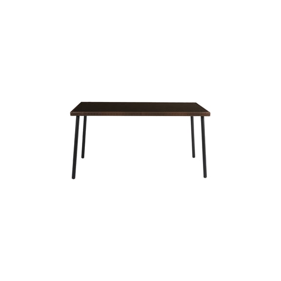 Naterial Mesa de jardín Zena 149 cm x90 cm, Acero y Vidrio Negro