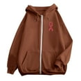 thumbnail image 5 of XIAONU Women'S Hoodies Breast Cancer Prevention Monthly Zipper Hooded Long Sleeve Pocket Drawstring Casual Fleece Sports Hoodie, 5 of 6