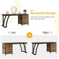 thumbnail image 5 of Tribesigns 59-Inch Walnut Vanity Desk with 3 Drawers, Reversible Storage Makeup Table for Women and Girls, Only Desk, 5 of 5