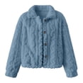 thumbnail image 6 of uublik Fleece Jacket Women Blue Open Front Long Cardigan Coat Warm Winter Outwear Jackets, 6 of 6