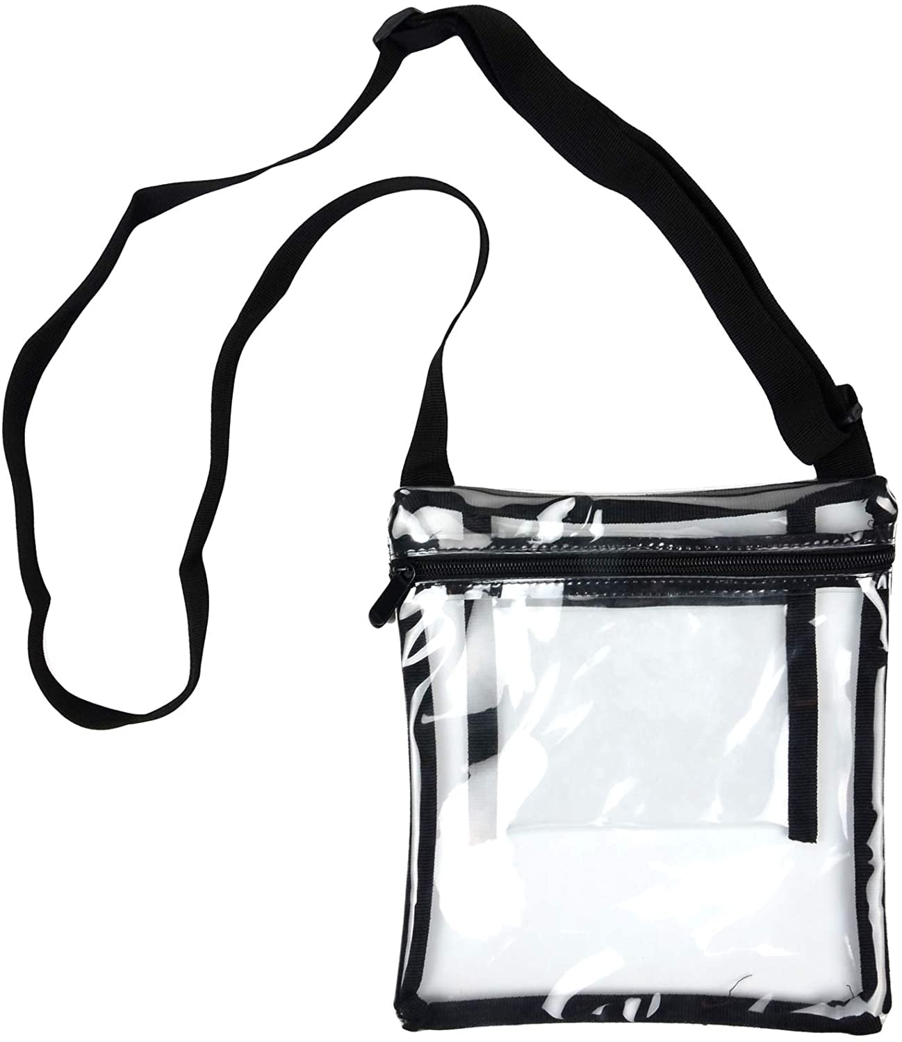 Clear CrossBody Purse, Stadium Approved Clear Vinyl Bag, Adjustable