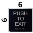 thumbnail image 2 of Push to EXIT Sign (Aluminium !!, Brush Silver,Size 6X6)- The Sensation line (ref-2201), 2 of 4