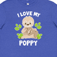 thumbnail image 4 of Inktastic Cute Sloth I Love My Poppy with Green Leaves Youth T-Shirt, 4 of 5