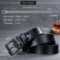thumbnail image 7 of JingHao Mens Belt Big and Tall 30-65",Genuine Leather Belts for Casual Dress,115cm,Black, 7 of 7