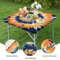 thumbnail image 4 of Orange Blue Tie Dye Mandala Pattern Square Fitted Tablecloth with Elastic Edge,Square Table Cover,Washable Elastic Table Cover for Home Kitchen Party Decor 34"x34", 4 of 6