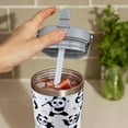thumbnail image 4 of 30oz Insulated Panda Tumbler with Handle & Flip Straw - Stainless Steel Vacuum Cup | Panda Lover Gift, 4 of 6