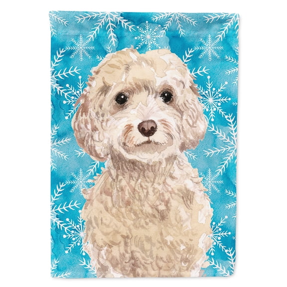 Champagne Cockapoo Winter House Flag