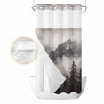 thumbnail image 2 of National Parks No Hook Shower Curtain Waterproof,Bathroom Curtains with Snap in Liners and See Through Top Window,Canadian Smokey Mountain Cliff Idyllic Hotel Style Bathtub Curtains Shower 36"Wx78"L, 2 of 8