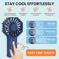 thumbnail image 3 of RUXAN Small Fan Handheld, Battery Operated Fan, Rechargeable Mini Personal Fan for Outdoor,Home,Travel, Blue, 3 of 9