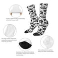 thumbnail image 3 of Vsdgher Black White Halloween Crew Socks for Men & Women, Breathable Casual Athletic Ankle Socks, 3 of 6