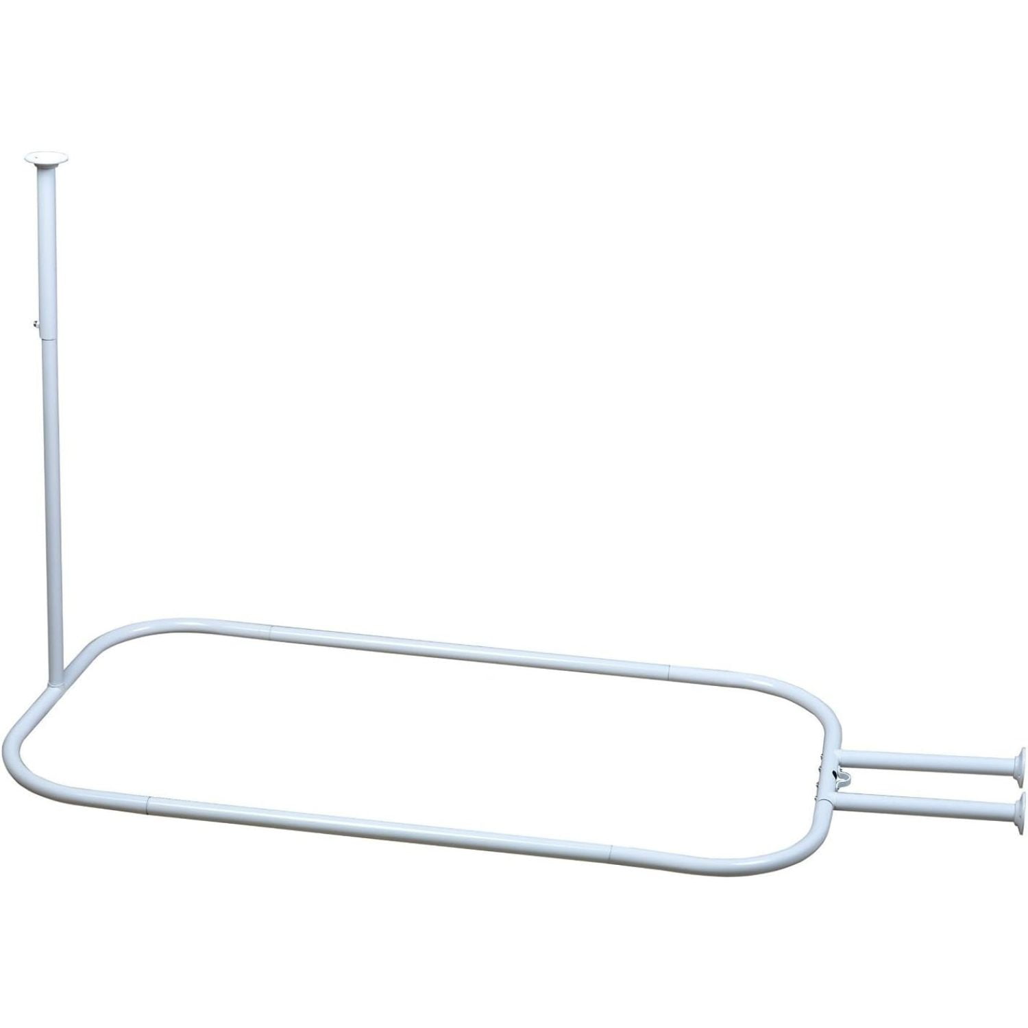 EXTRA LARGE HElectQRIN Aluminum Oval Hoop Shower Rod with Ceiling