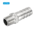 thumbnail image 3 of Uxcell 5/8" Hose Barb x 3/8" NPT Thread 304 Stainless Steel Barb Hose Fittings, 2 Pack, 3 of 6