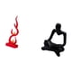 thumbnail image 5 of Escultura de fuego abstracta, figura de pensador de resina, estatua artística, adorno moderno, diseño hueco creativo, adecuado para oficina, sala de e, 5 of 8
