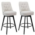 thumbnail image 7 of Ataucjin Bar Stools Set of 2, Modern Swivel Counter Height Bar Stools with Back and Wood Legs, Unholstered Barstools for Kitchen Island, 26" H Seat, 7 of 7