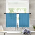 thumbnail image 3 of Blue Semi Sheer Curtains 45 Inch Length 2 Panels Set, Modern Pure Wave Ride Sheer Kitchen Curtain Privacy Voile Window Curtain for Living Room Bedroom Rod Pocket Drapes, 3 of 7