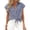 Navy-06, variant on Women's Gingham Plaid Tie Front Button Down Shirt, Cap Sleeve Loose Summer Trendy Casual Blouse