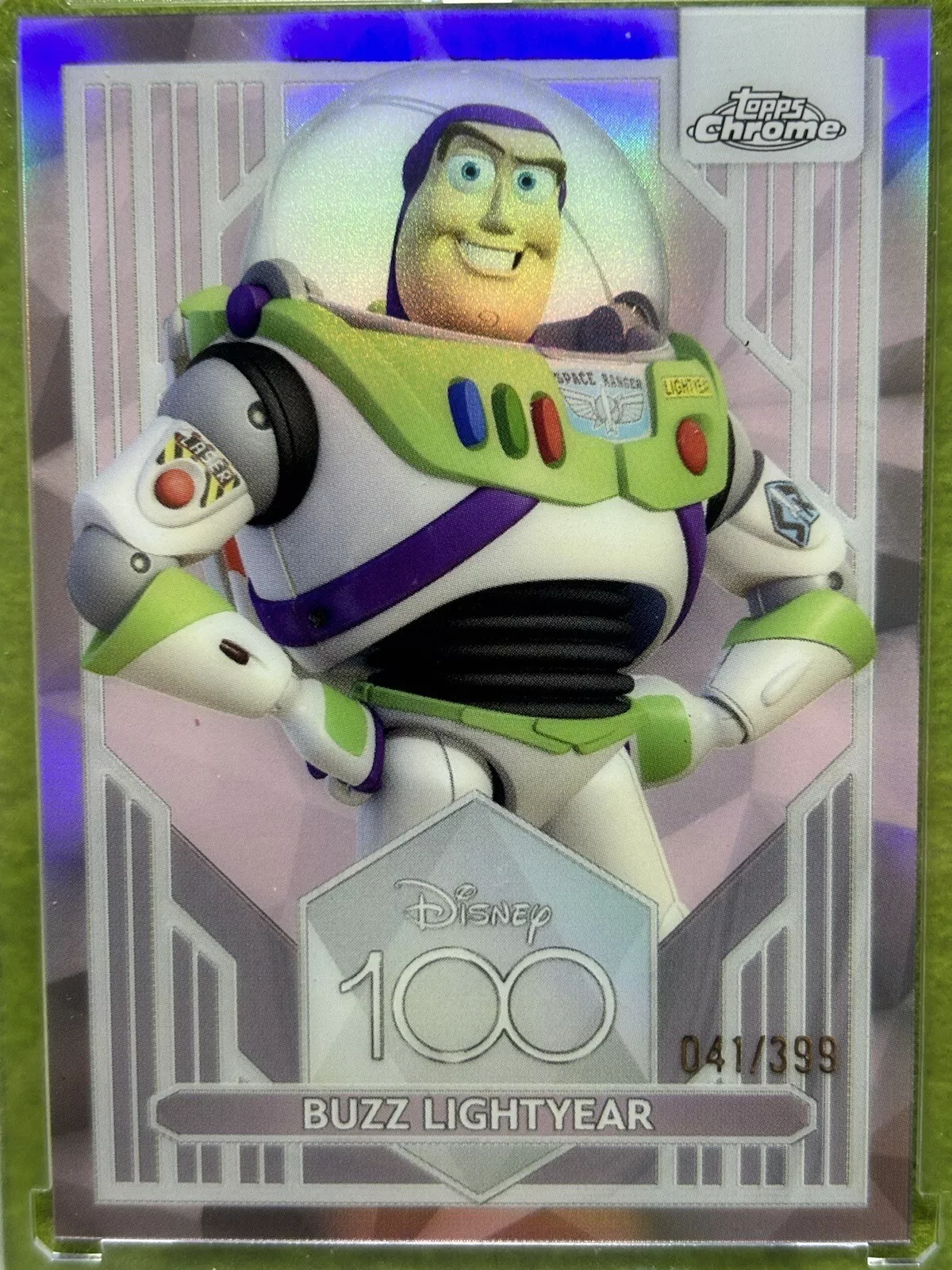 Buzz LightYear DISNEY 100 PINK REFRACTOR # /399 Toy Story CARD